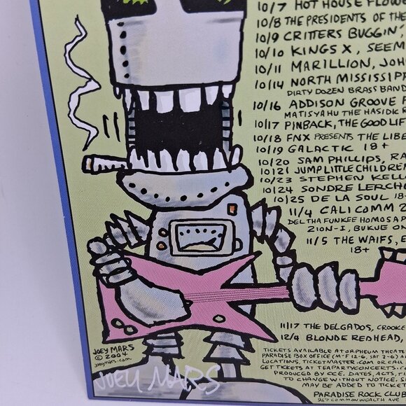Joey Mars 2004 Signed Avalon Ballroom Card BOSTON Paradise Rock Club Shows - Picture 3 of 4